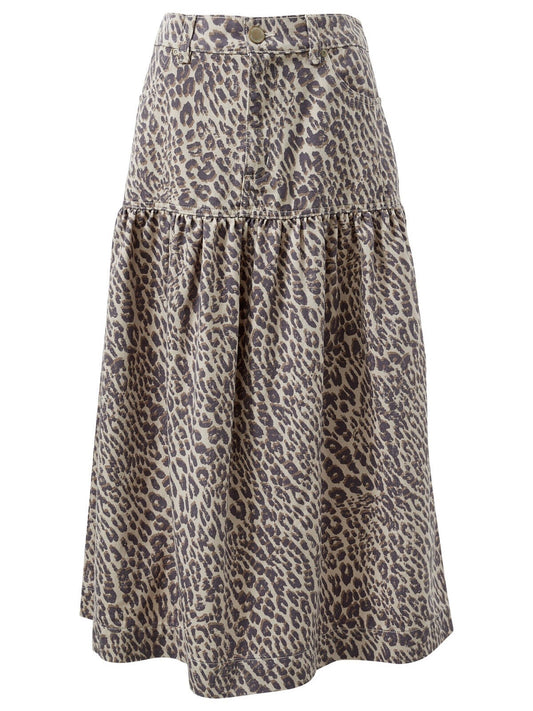 Drop Waist Maxi Skirt - Leopard