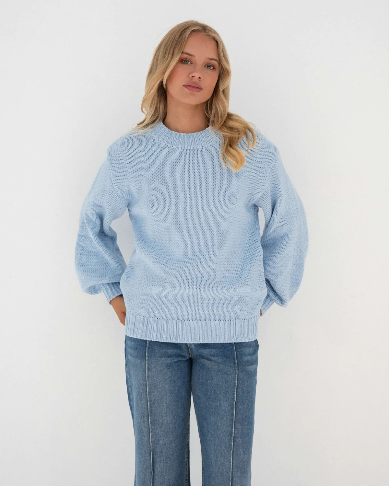 The Daisy Knit Jumper - Pale Blue