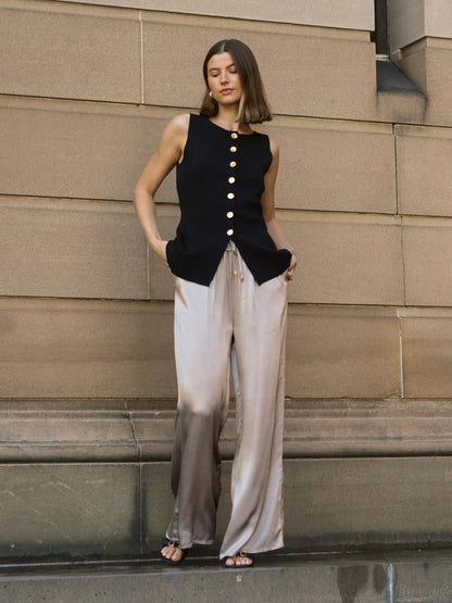 The Rose Knit Vest - Black