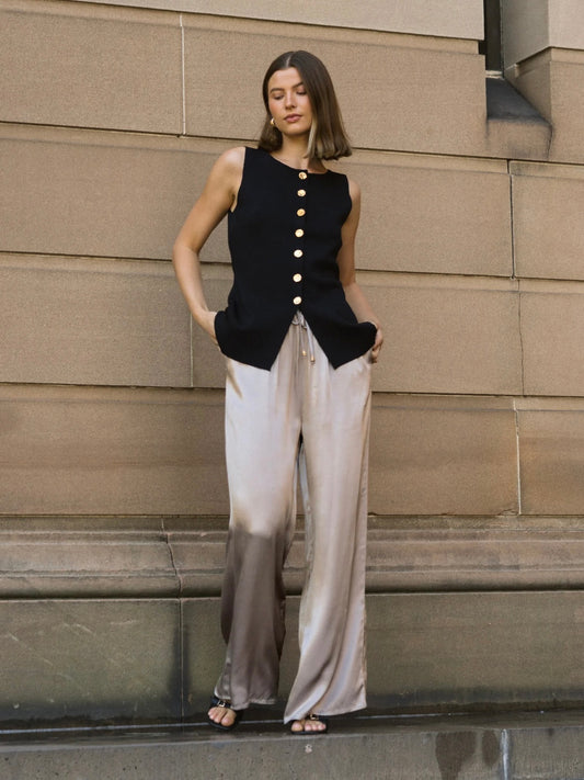 The Rose Knit Vest - Black