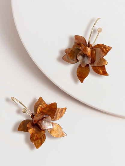 The Briar Statement Acetate Flower Hoop Earrings