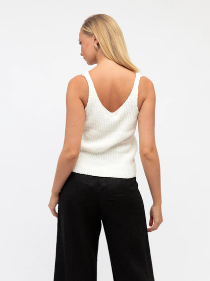 The Bouclé Knit Tank | White
