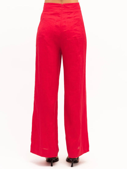 Luxe Linen Pants | Red