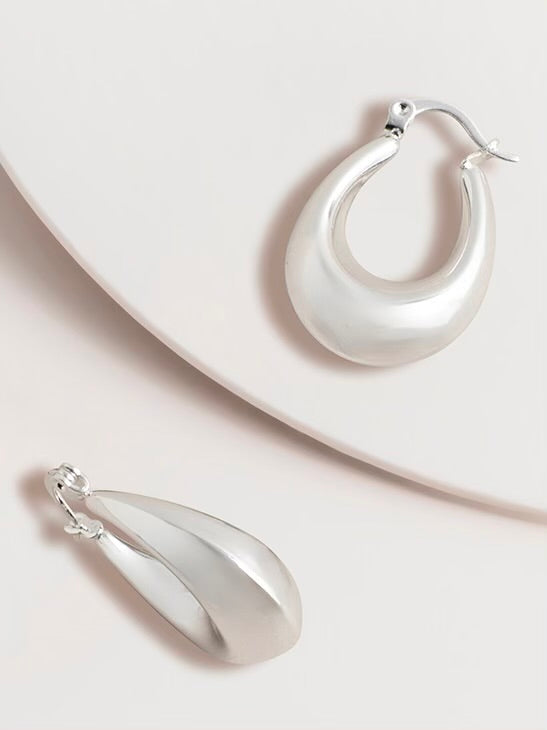 Aidia Puffy Hoop Earrings