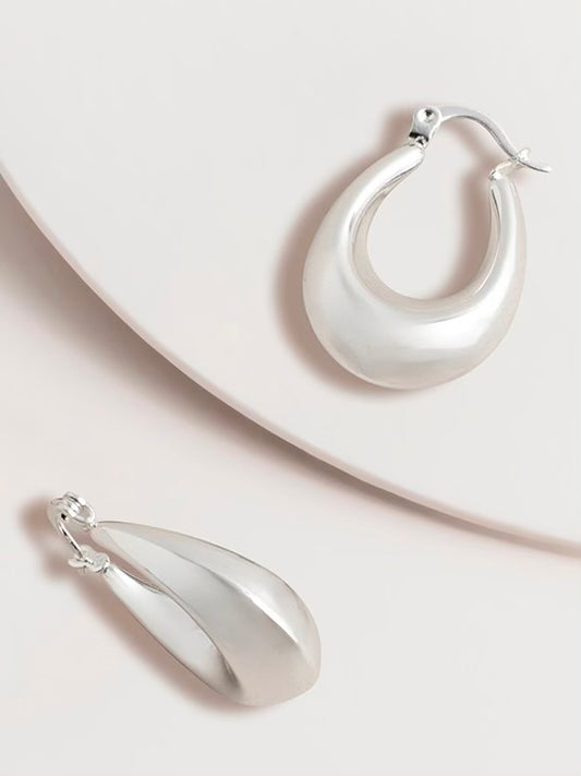 Aidia Puffy Hoop Earrings