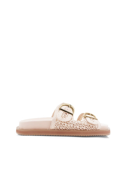 Topanga Slides-Cream Raffia