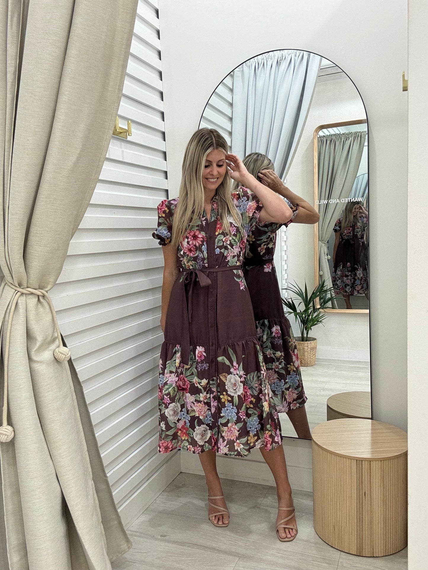 The Josie Midi Dress - Merlot Floral