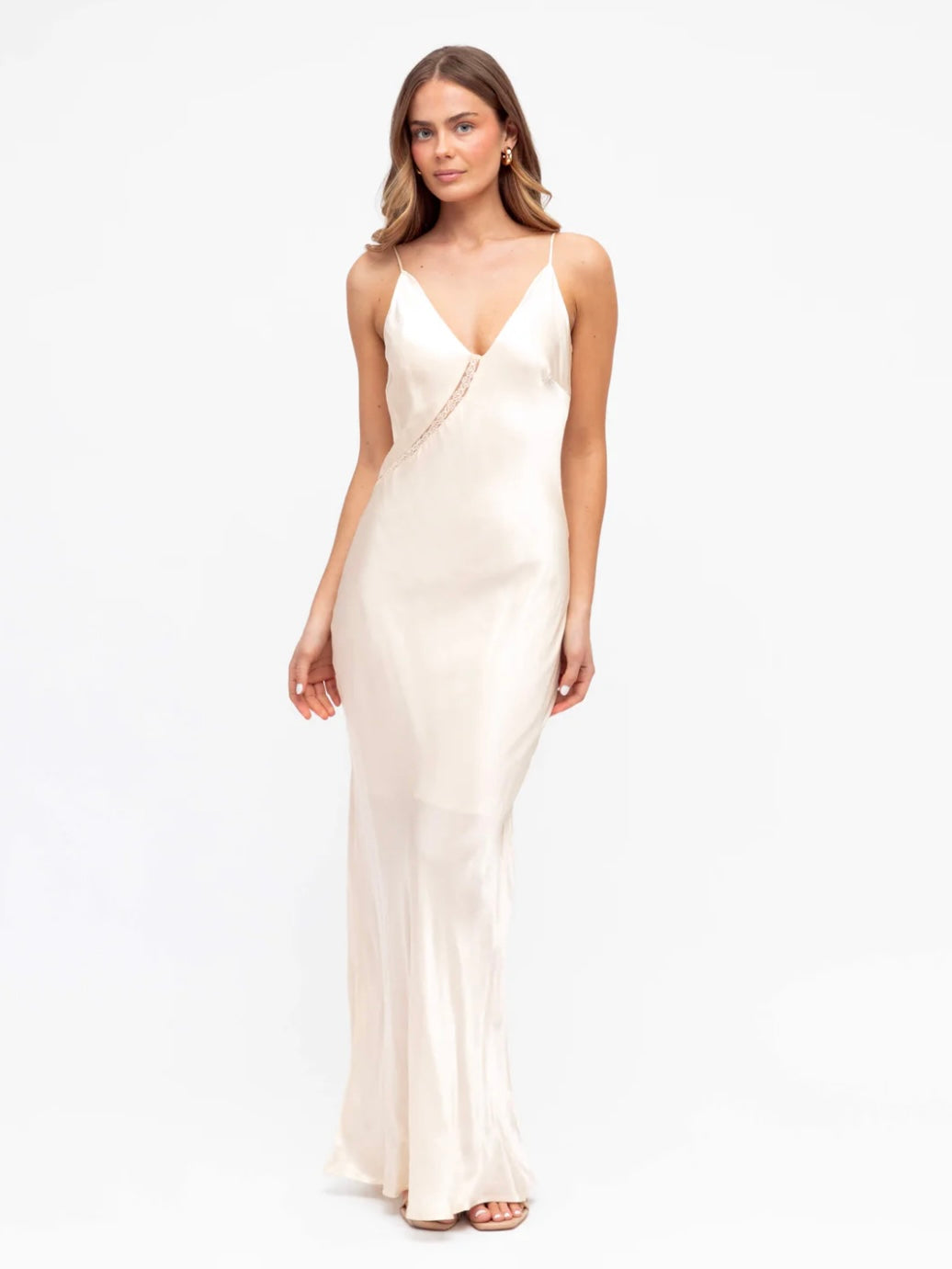 Lace Slip Dress - Champagne