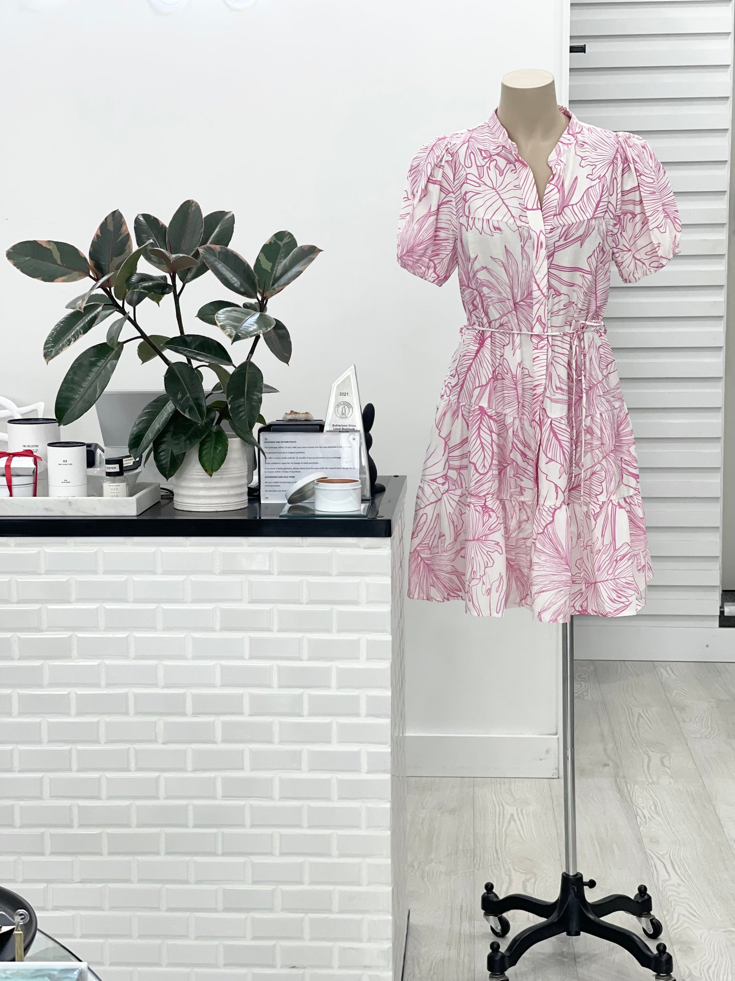 The Anna Mini Dress - Pink Print