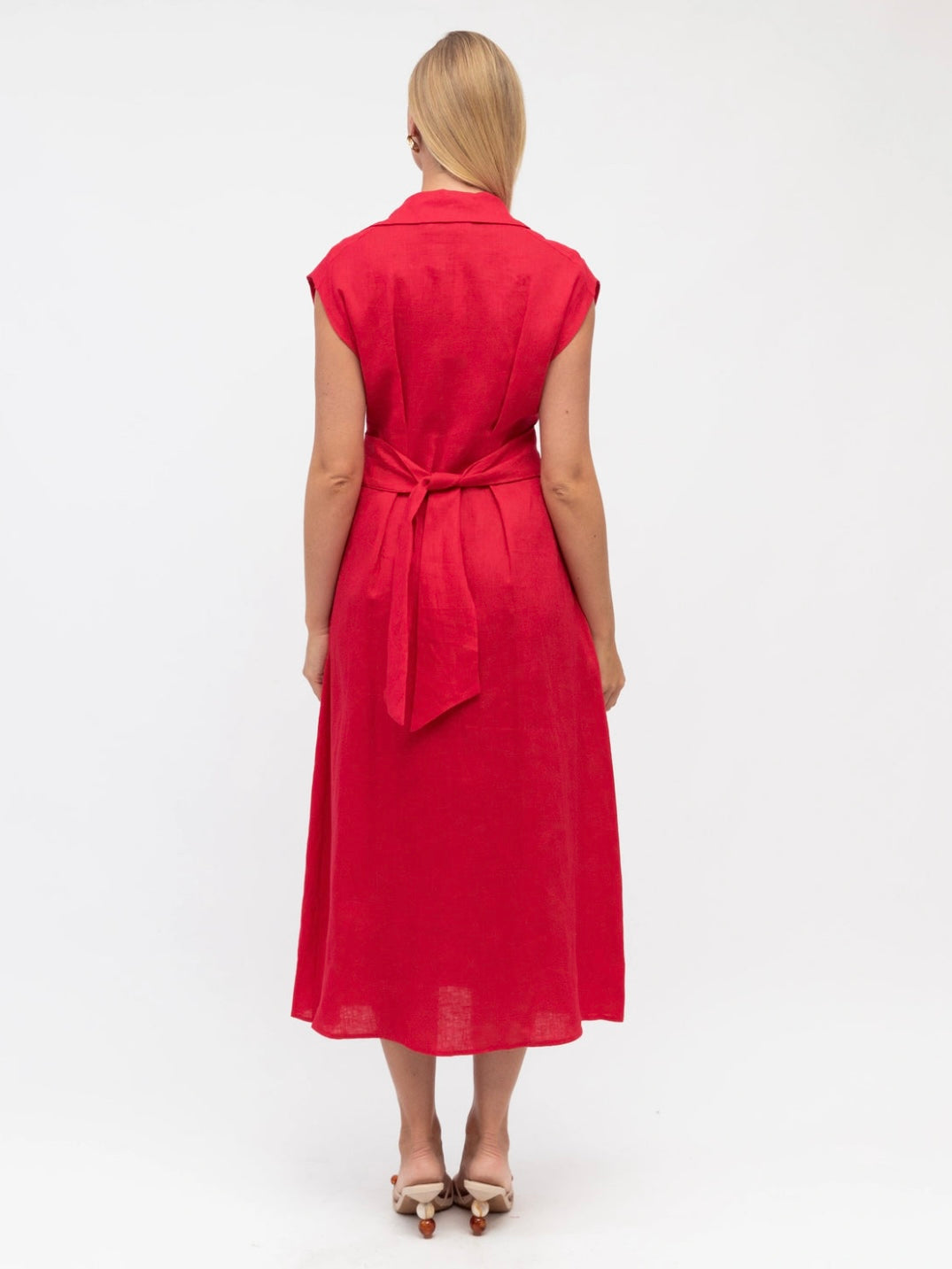 The Luxe Linen Dress - Raspberry