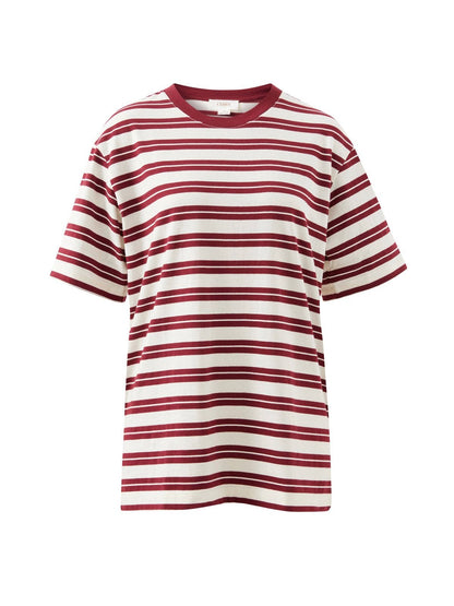 Lola Longline Tee - Burgundy / Milk Stripe