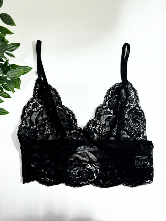 The Lily Lace Bralette - Black Lace