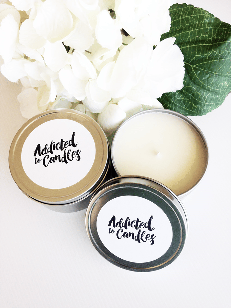Travel tin candle in sliver by Addicted to candles