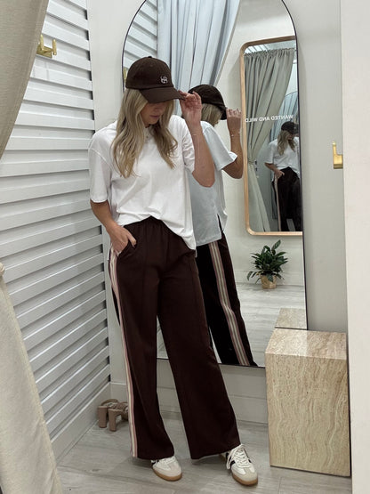 The Royal Stripe Racer Pants - Chocolate