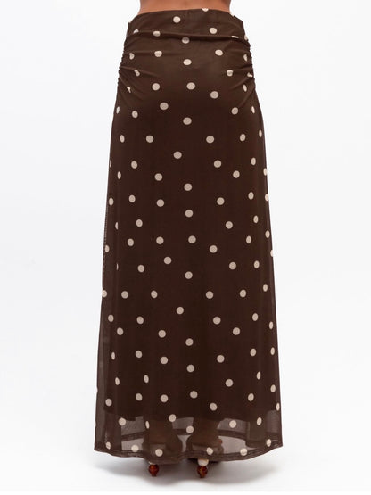 The Atlanta Maxi Skirt - Chocolate Spot