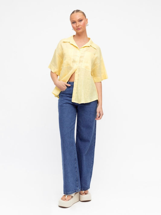 The Clementine Linen Shirt - Lemon Sorbet