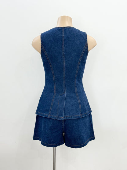 The Vest Set -  Dark Denim