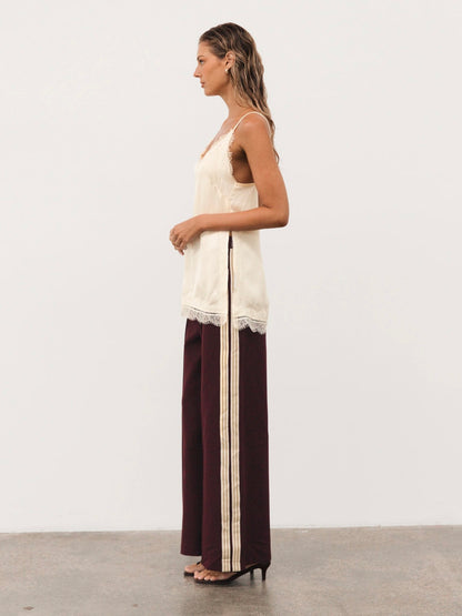 The Adele Satin Singlet | Ivory