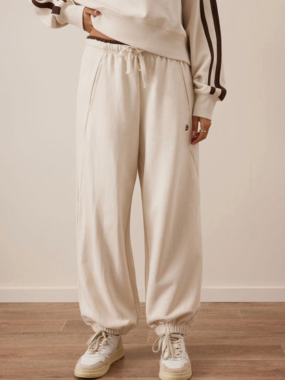 Bowie Barrel Leg Track Pants - Buff