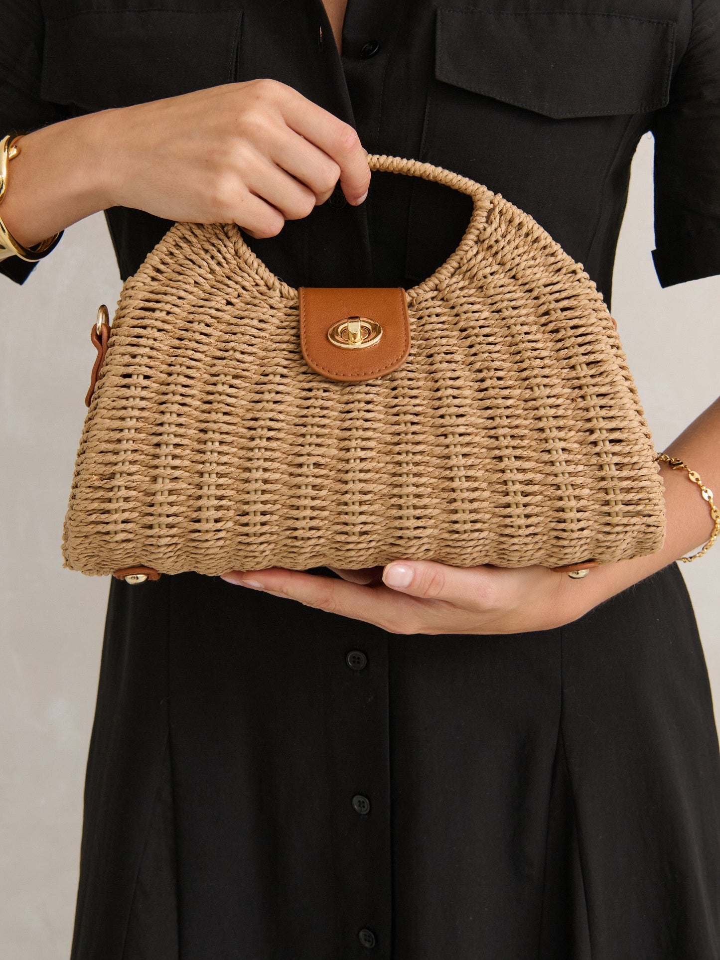 The Maggie Summer Straw  Bag - Tan