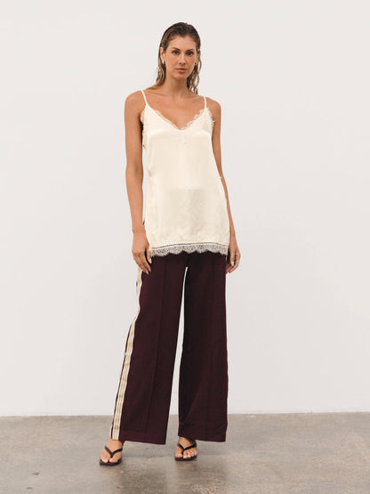 The Adele Satin Singlet | Ivory
