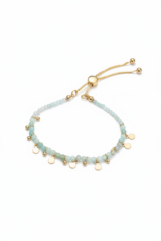 Aisha Bead Bracelet Gold/Amazonite