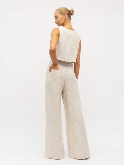Luxe Linen Pants | Oatmeal