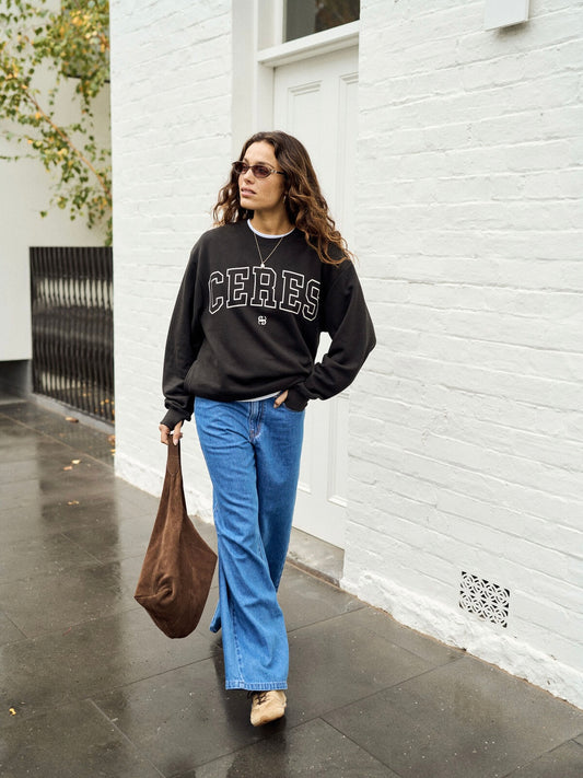 The Isla Ceres Logo Jumper -  vintage black