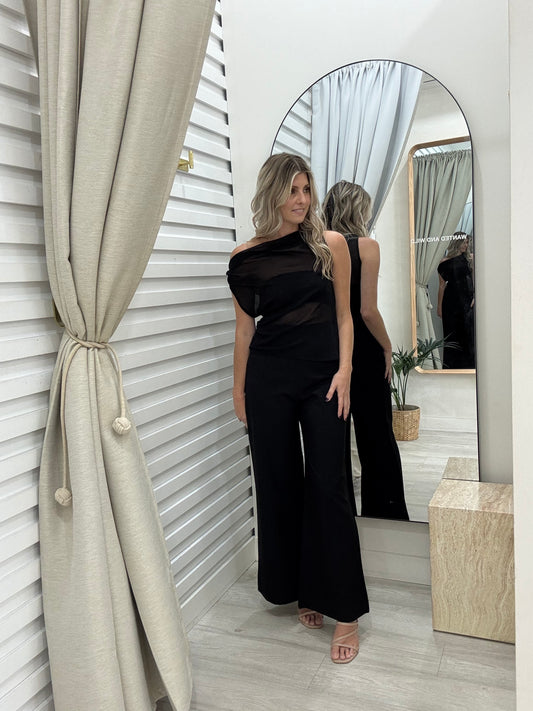 Avery Asymmetrical Top  - Black