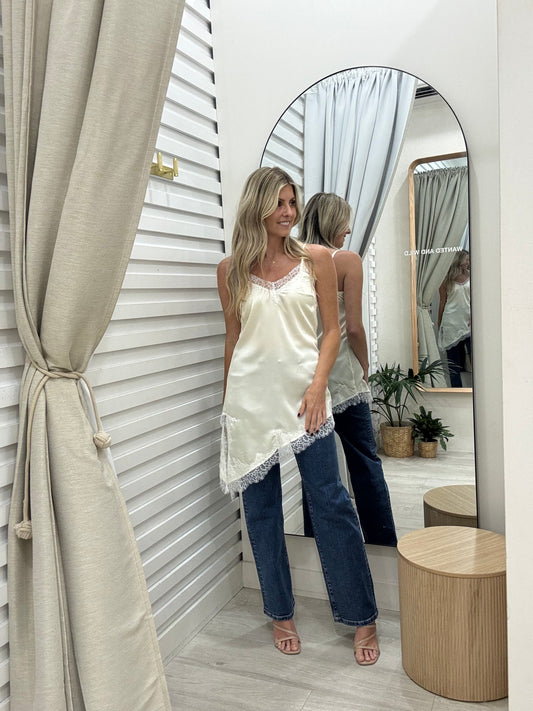The Tiffany Satin Cami - Cream
