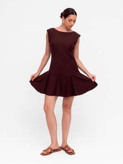 The Carrie Mini Dress -  Chocolate