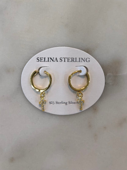 Faith Sterling Huggie Earrings