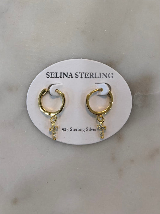 Faith Sterling Huggie Earrings