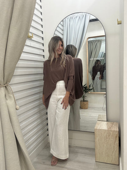Mia Oversized Jumper - Chocolate