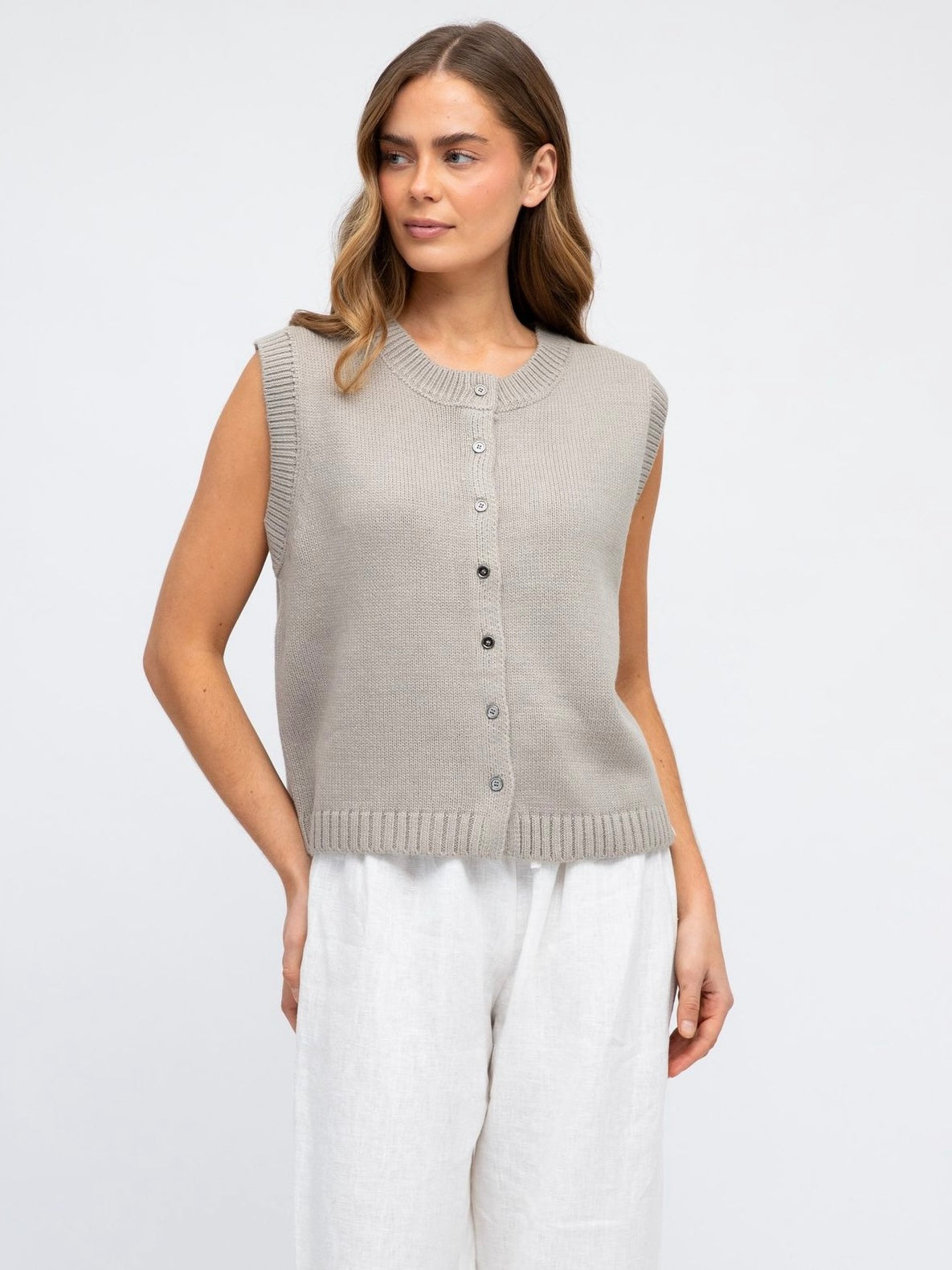 TheJess Knit Vest - Grey