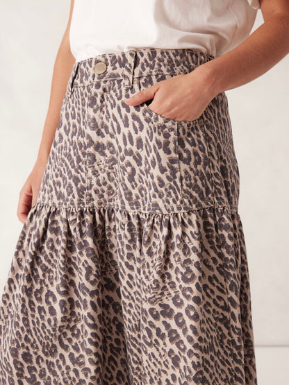 Drop Waist Maxi Skirt - Leopard