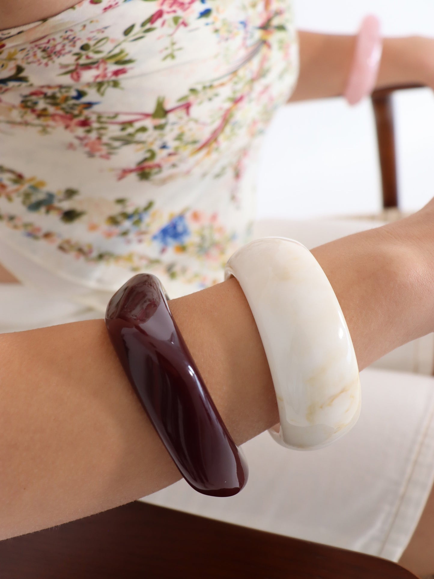 The Angular Cuff Bangle - Wine