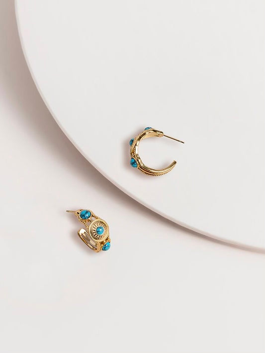 Sky Turquoise Hoop Earrings