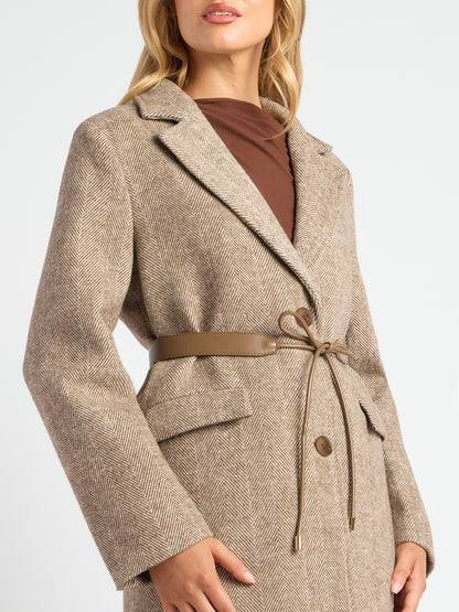 The Herringbone Coat - Chocolate