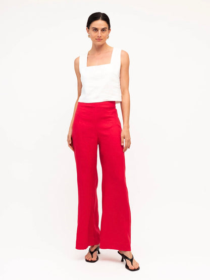 Luxe Linen Pants | Red