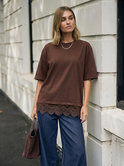 Lacey Tee - Chocolate
