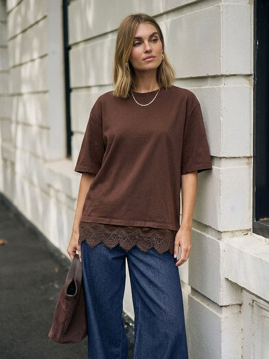 Lacey Tee - Chocolate