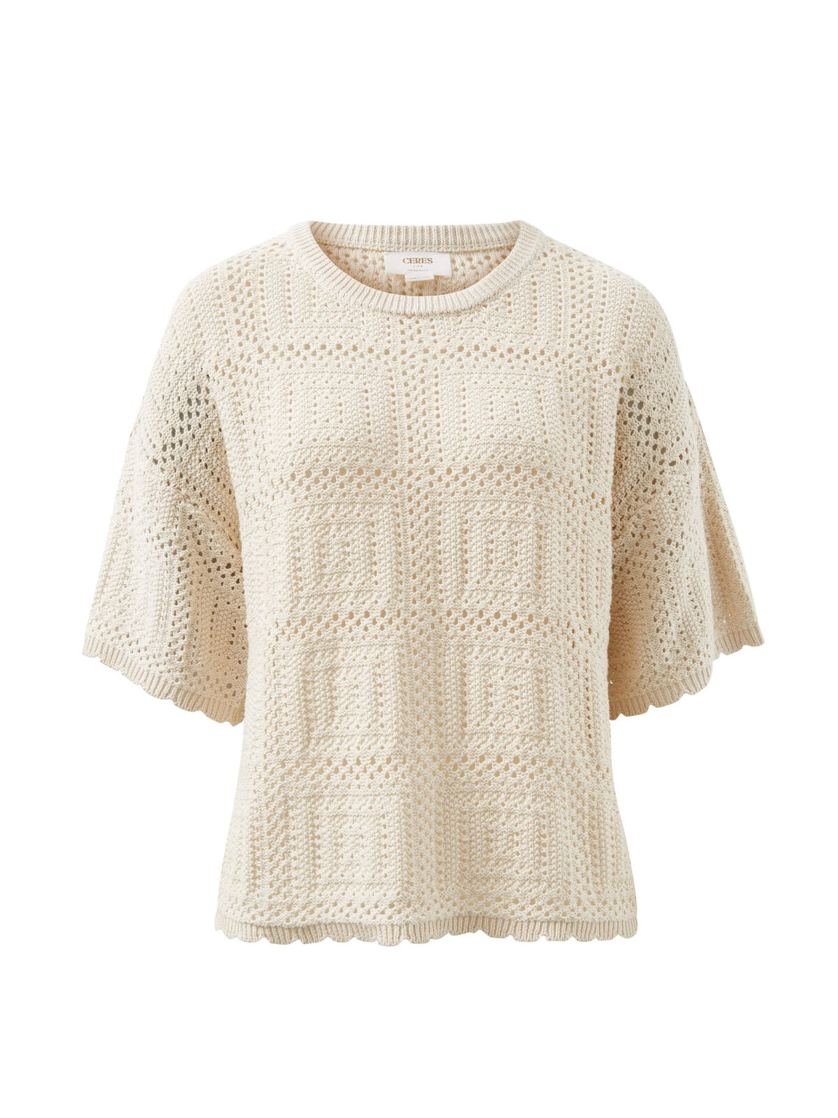 Ceres Life Square Knit Boxy tee - Cream