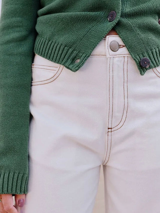 Leah Barrel Leg Jeans - Fresh Ecru