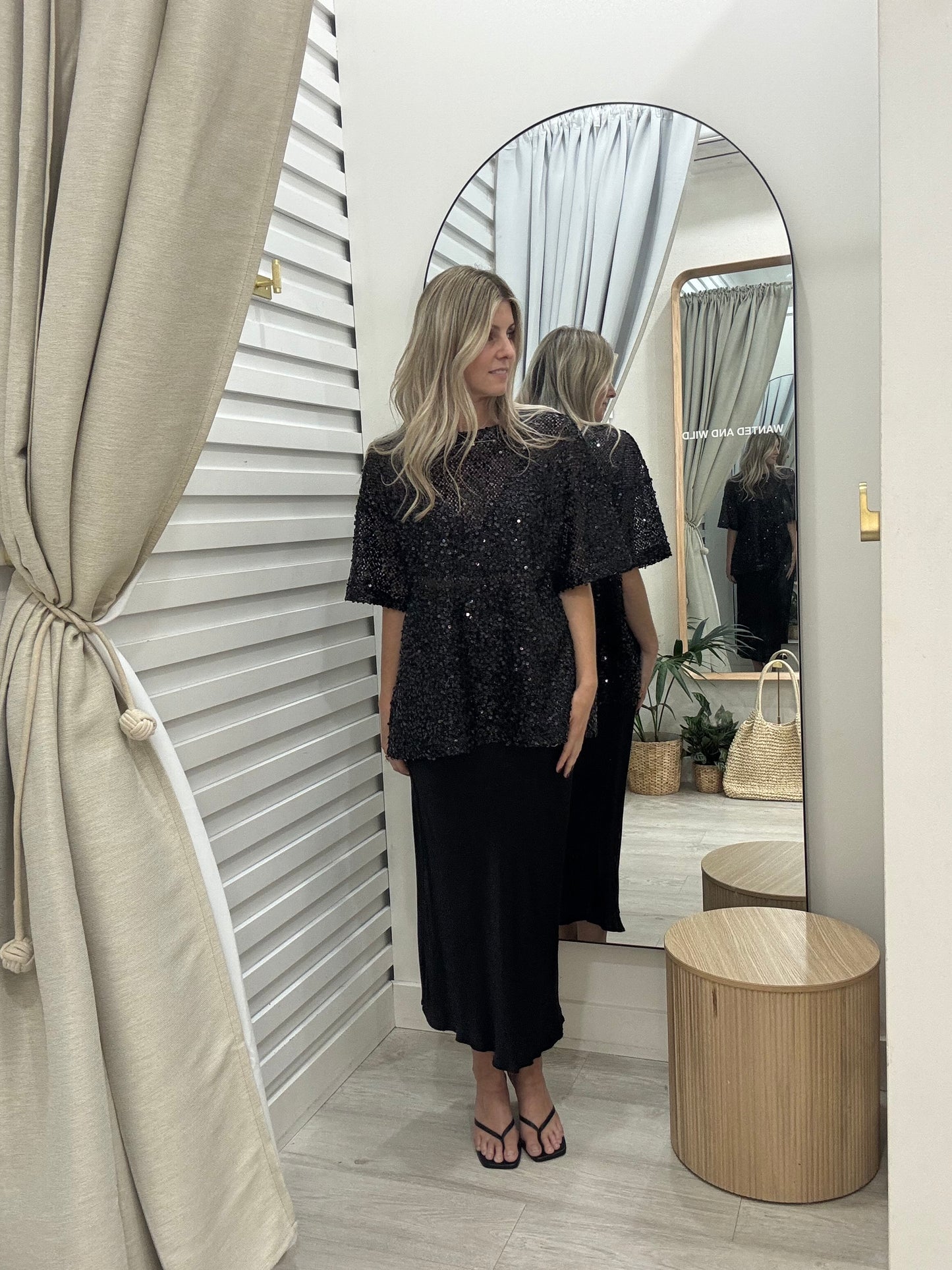Havana Sequin Tee - Black