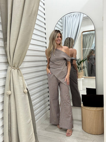 The Adorne Pants Set - Stripe