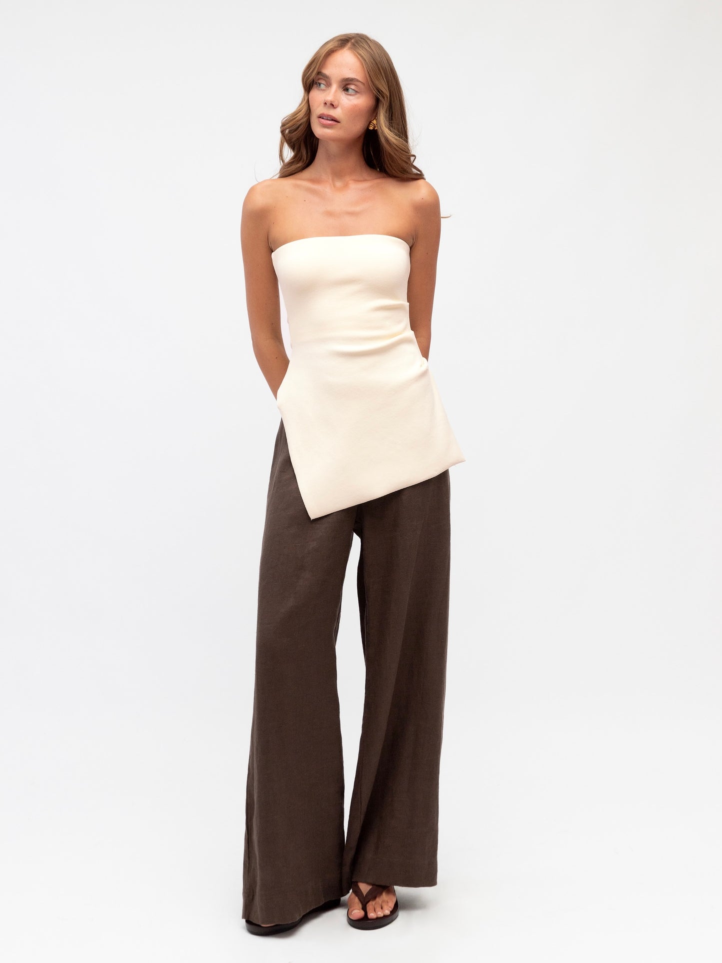 The Fern Strapless Knit Top - Cream
