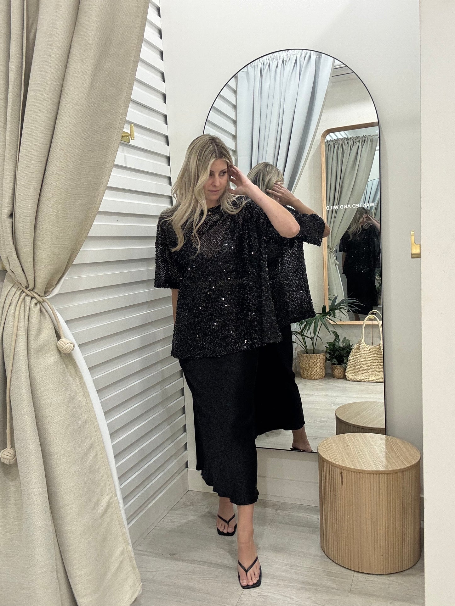 Havana Sequin Tee - Black