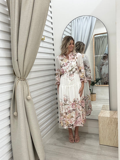 The Neva Dress - White Floral