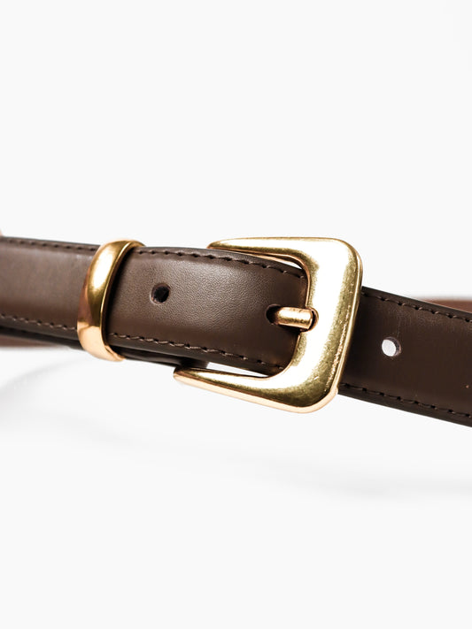 The Greta Leather Belt - Taupe